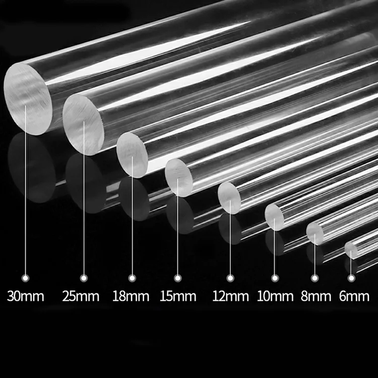 High Quality Transparent Clear Polycarbonate Pipe Colorful PVC PC PMMA Acrylic Plastic Rods