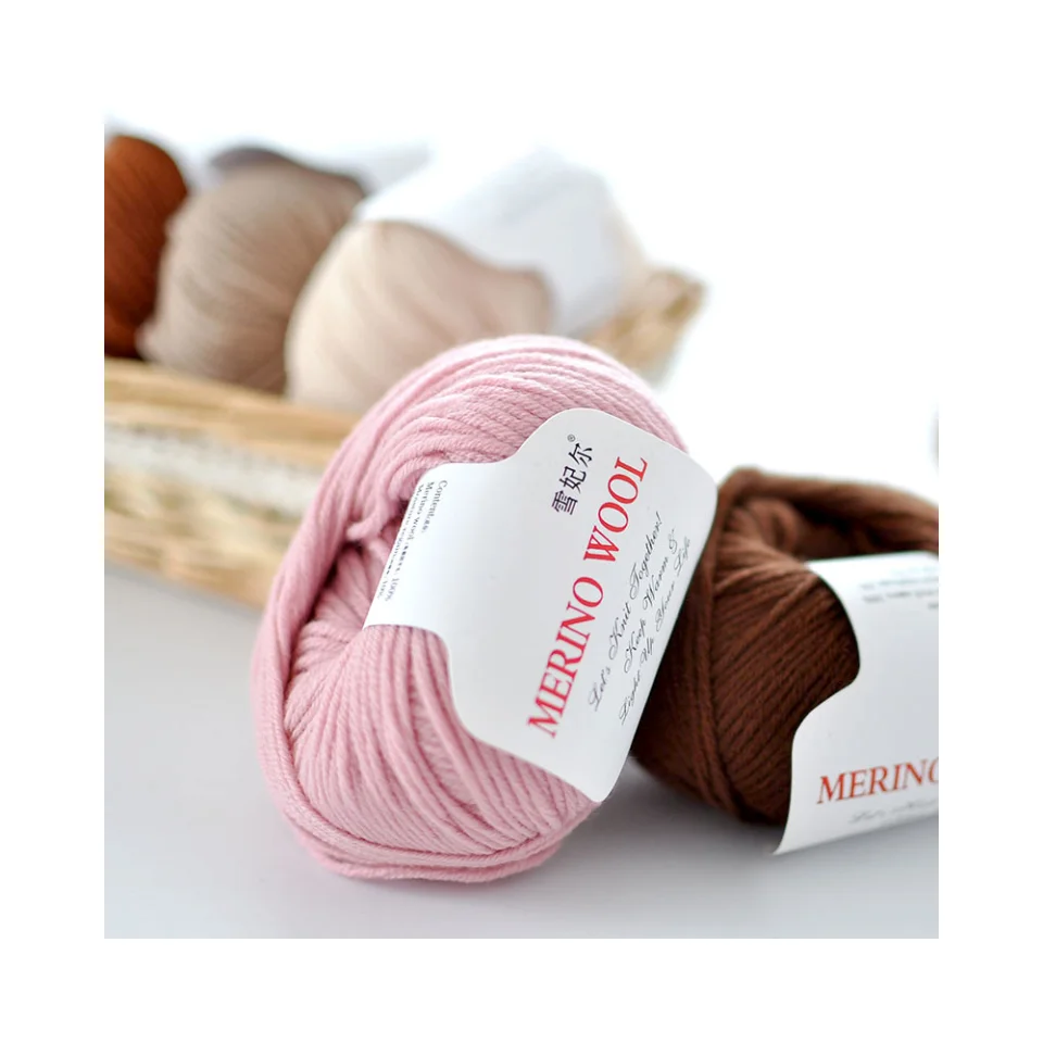 Warm and thick 100% merino wool scarf clothing hat pure wool knitted yarn