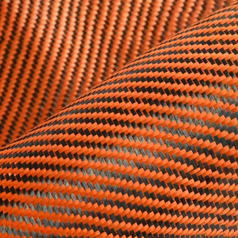 orange aramid carbon fiber hybrid cloth jacquard fabric