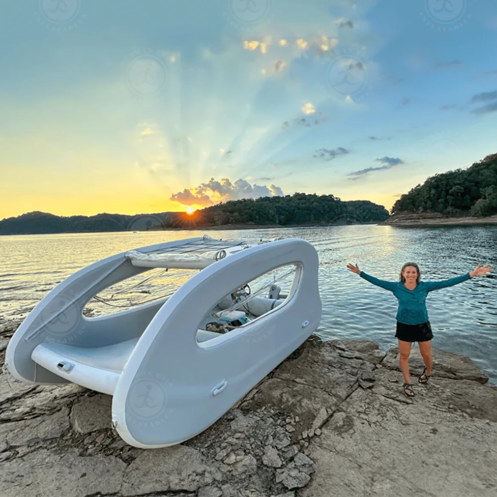 With Reasonable price Water Recreation Electric Boat Inflatable Houseboat For Lake And Sea