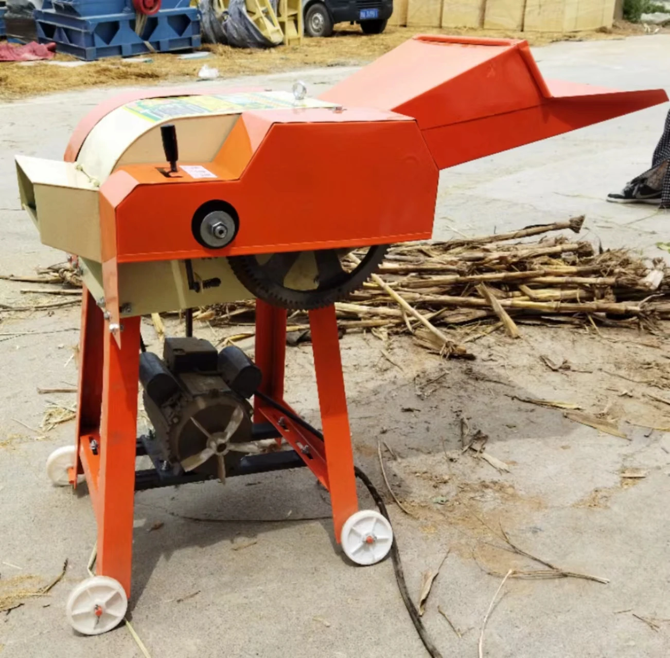 Weiwei  2.2KW  corn silage cutter  customized support  hand operated   round bale shredder for sale  fodder chaff cutter