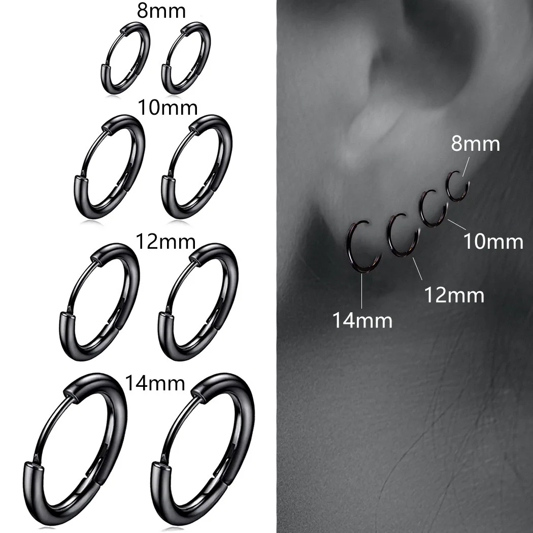 Factory Wholesale Men and Women Gold Hoop Earrings Fashion Stainless Steel Earrings