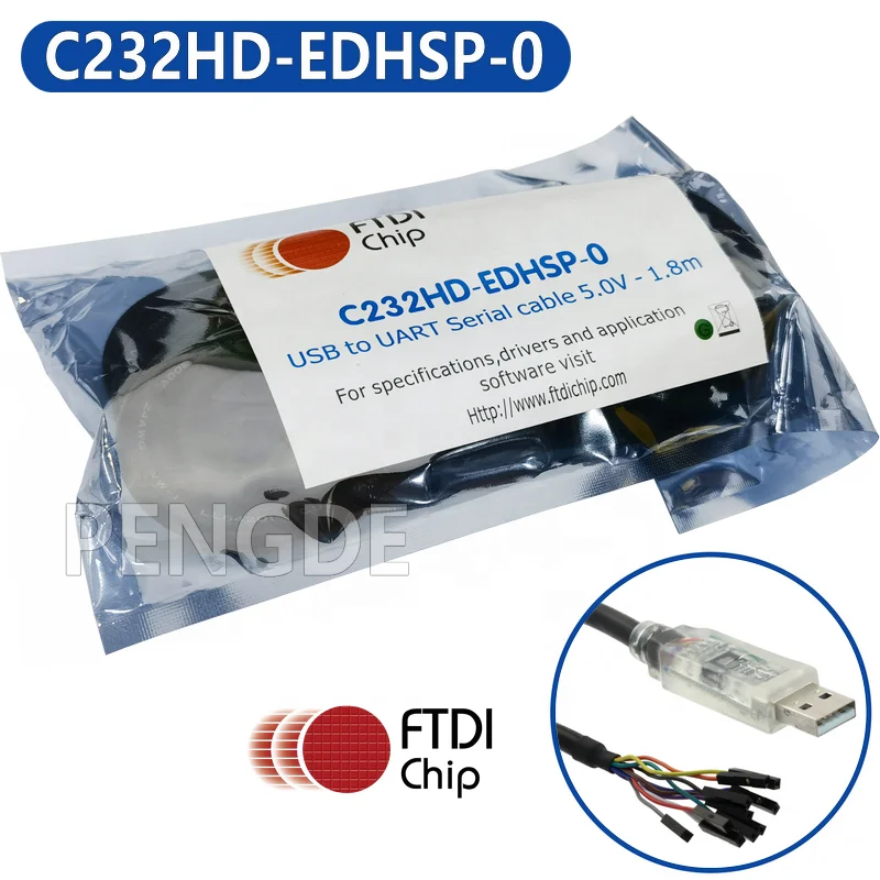 C232HD-EDHSP-0 FTDIchip Official Original Genuine USB to Hi-Speed UART Serial Adapter Cable w/Embedded Electronics LEDs 5V