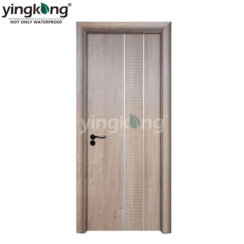 Yingkang 100% Waterproof  WPC Interior Door High Quality PVC Film Wood Plastic Composite Door