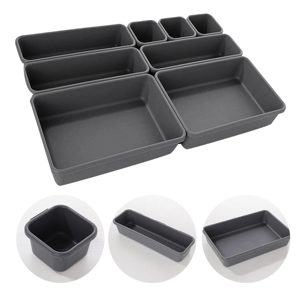 8pcs Drawer Organizers Household Dustproof Desk Stationery Storage Box Women Makeup Organizer for Kitchen Bathroom Accessories