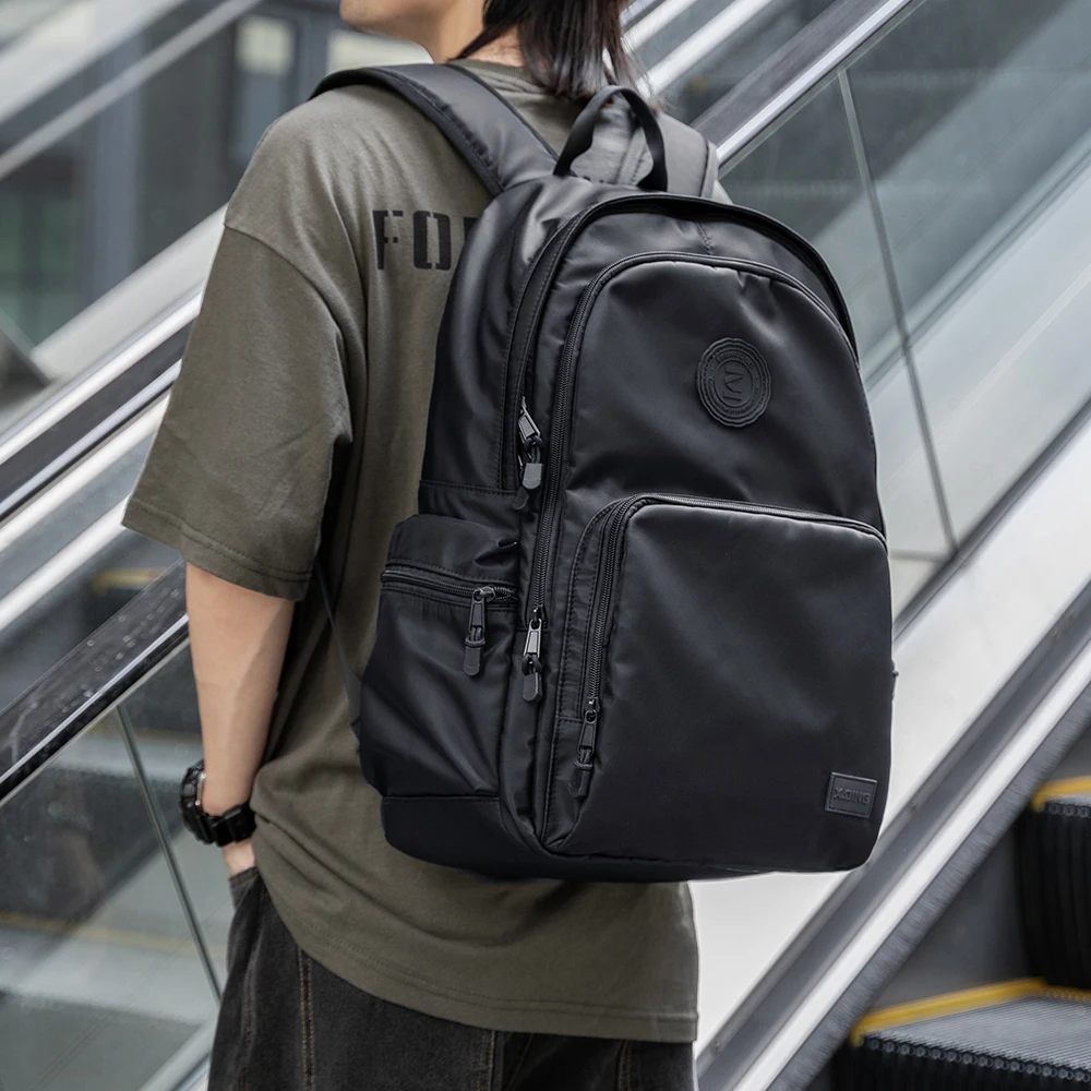 Teenage denim school backpack unisex usb student laptop bag custom waterproof backpack.