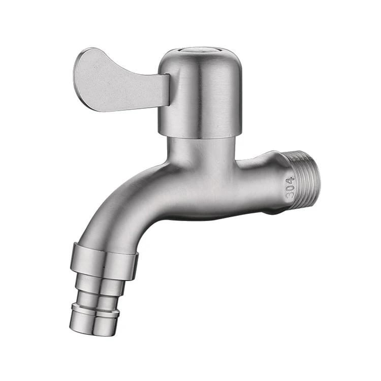 Cheap price wall mounted stainless steel 304 bib cock brushed nickel wash machine bibcock tap