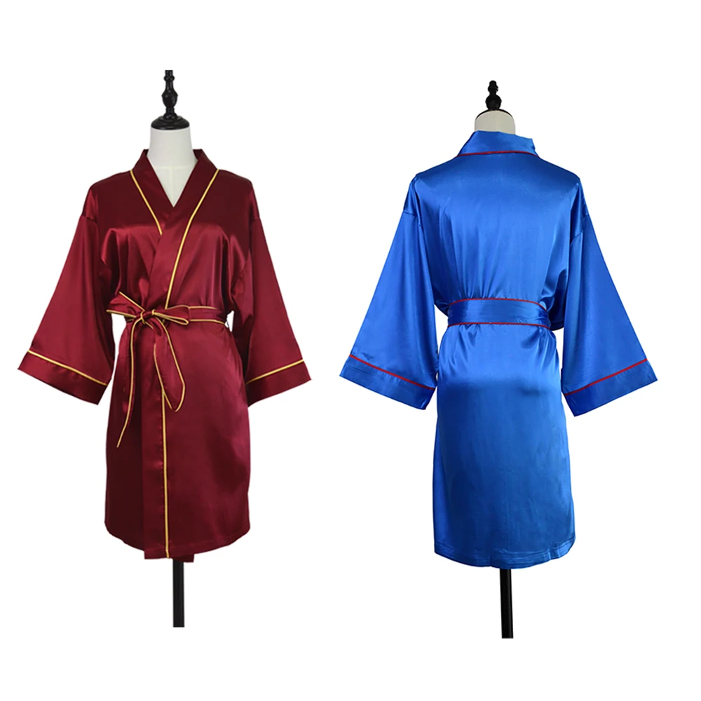 Wholesale 20 Colors Ready To Ship Luxury Silk Satin Women Robes with Piping SPA High Quality Party Robe Bridal Robes