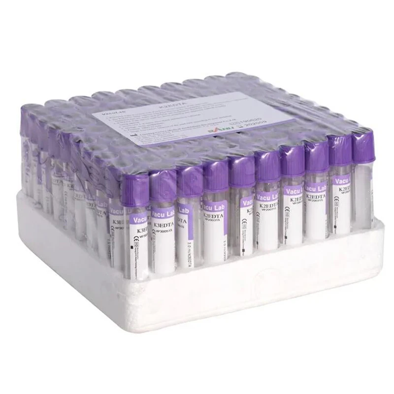 Factory Price Medical Disposable Plastic Blood Collection Set Glass Vacuum EDTA K2 K3 Collect Blood Tube
