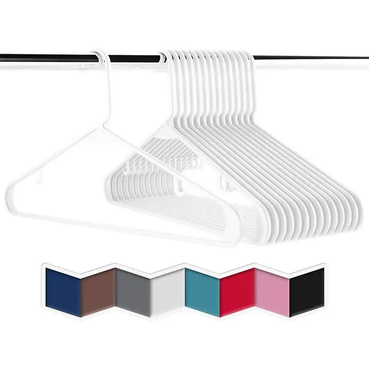Lightweight Space Saving Laundry Hangers Durable Plastic Clothes Hangers Black Hangers Pack of 20PCS