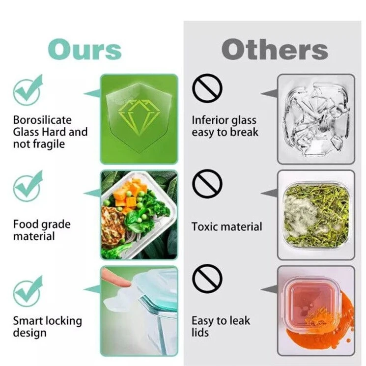 Glass Storage Containers with Lids (13-Pack) glass container set Hot sales