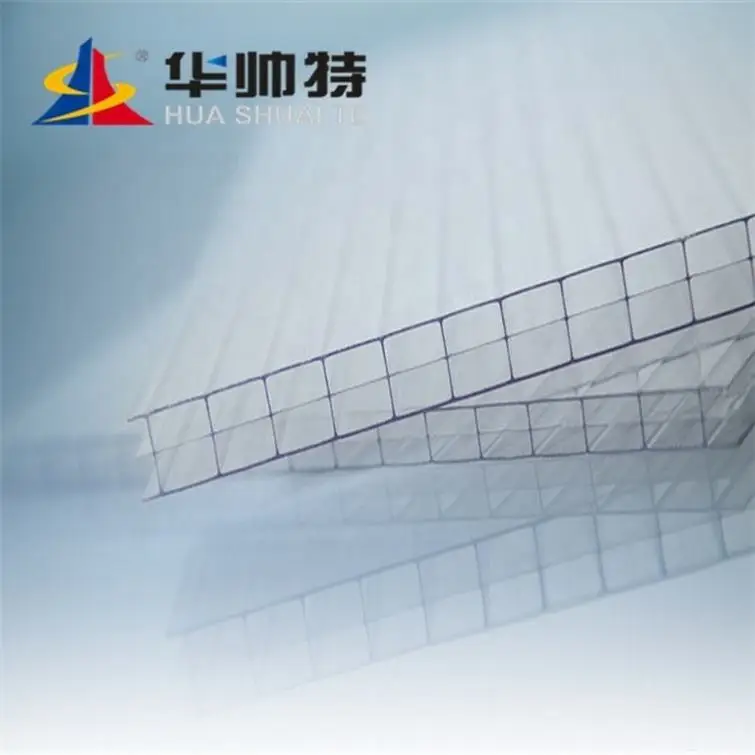 HUASHUAITE transparent 10mm polycarbonate triple wall sheet for greenhouse