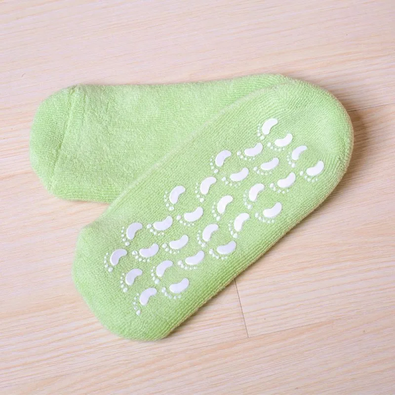 Dry Cracked Feet Skins with Essential Oils Vitamins Gel Spa Socks Silica Moisturizing Knitted Ankle Gel Socks for Autumn Season