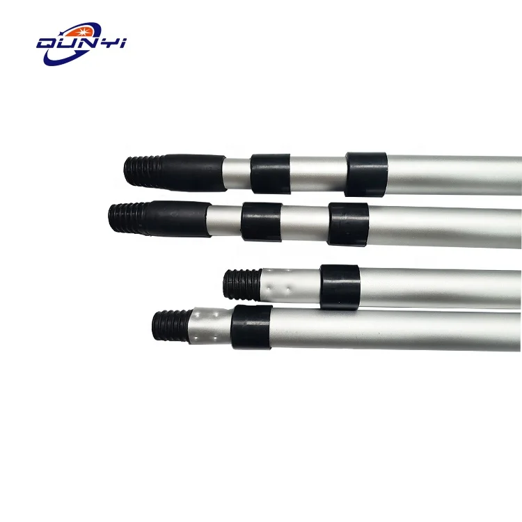 cheap custom logo aluminum  three telescopic broom handle mop pole extension stick