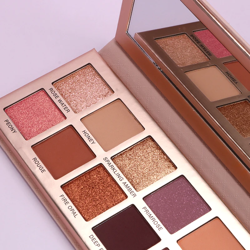 Private Label 12 Color High Pigmented Eye shadow Palette 2 Blush Makeup Kit Handmade Box Packing  OEM Manufacturer