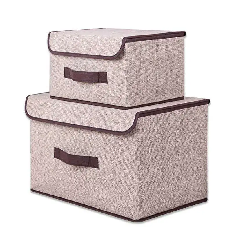 Водонепроницаемая декоративная коробка с тканевым покрытием из полиэстера ящики для хранения домашней