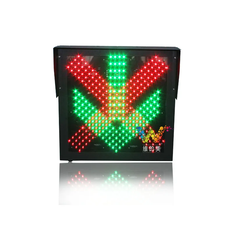 Manufacturers wholesale toll station LED red cross green arrow to stop double-sided canopy warning traffic light