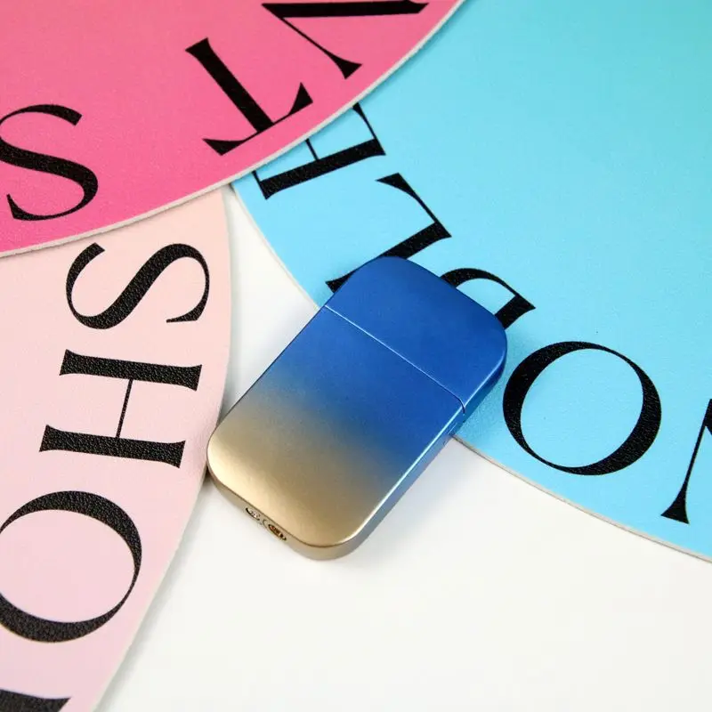 Custom Lighter Windproof Pink Flame Cute Lighter Blue Pink White Gradient color can be choose