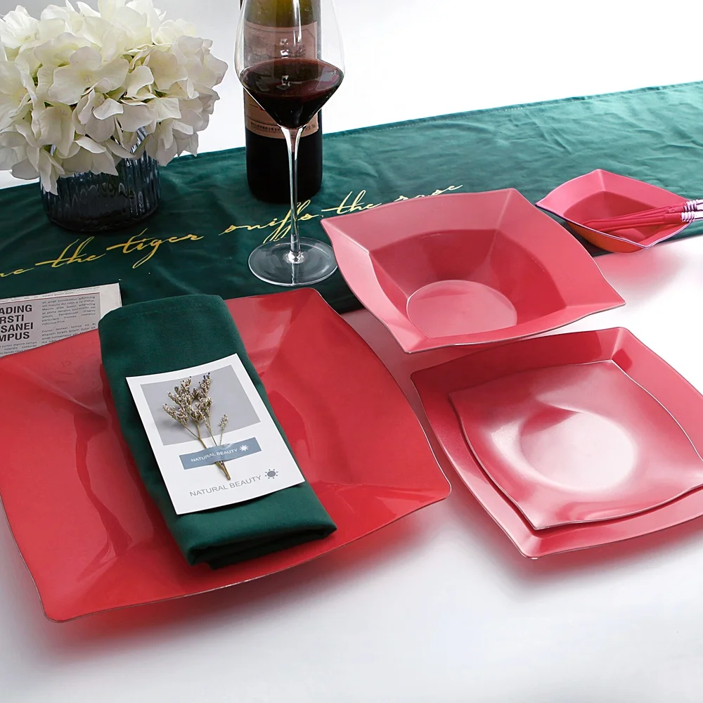 
Commerical Red Embossed Premium Plates 