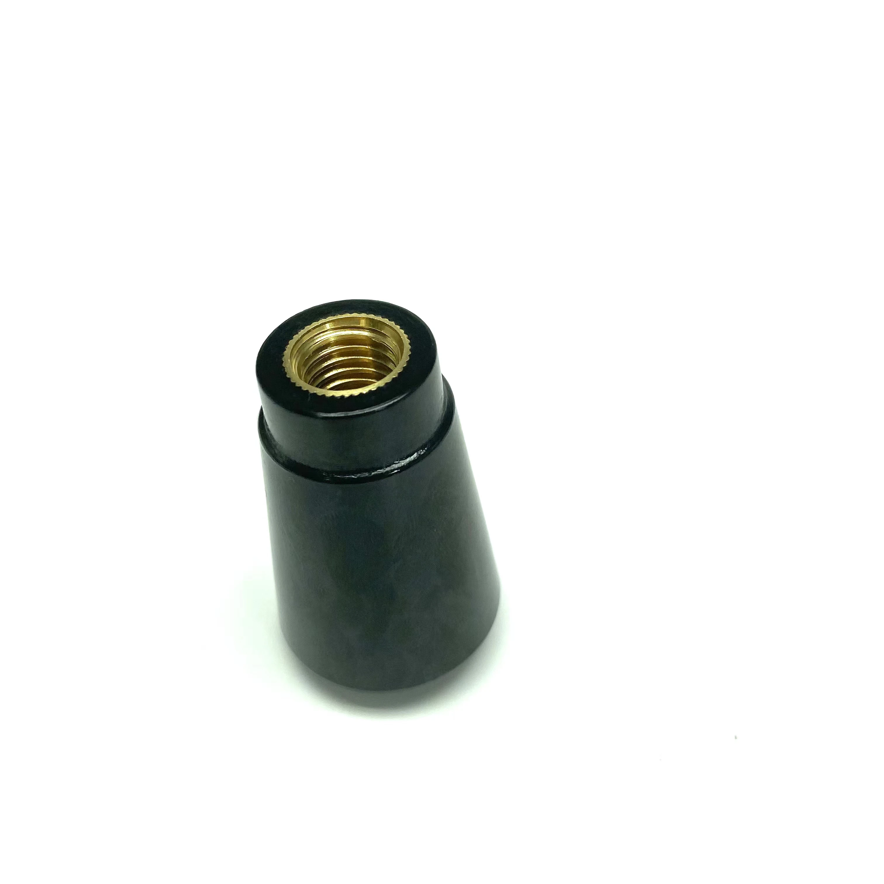 Factory direct conical knob handle brass insert black rubber rivet nut cylindrical knob