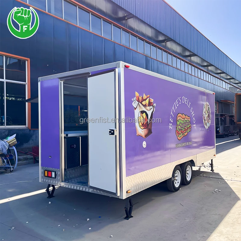 Greenfist 14ft Latest model Mobile Food Trailer Fully Equipped Food Cart Food Vending Truck For Sale