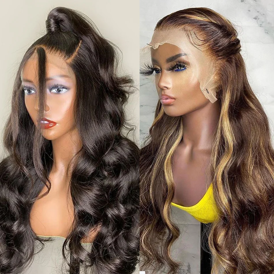 Raw Indian Cuticle Aligned Virgin Hair Extensions 360 Full Lace Human Hair Wigs Lace Front For Black Women HD Lace Frontal Wigs