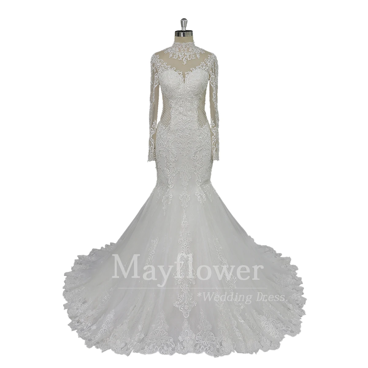 JA8932 wedding gowns 2021 bridal  high neck lace wedding dresses vestido de noiva