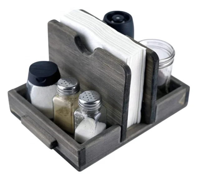 Authumberdale vintage Napkin holder with salt and pepper shaker case