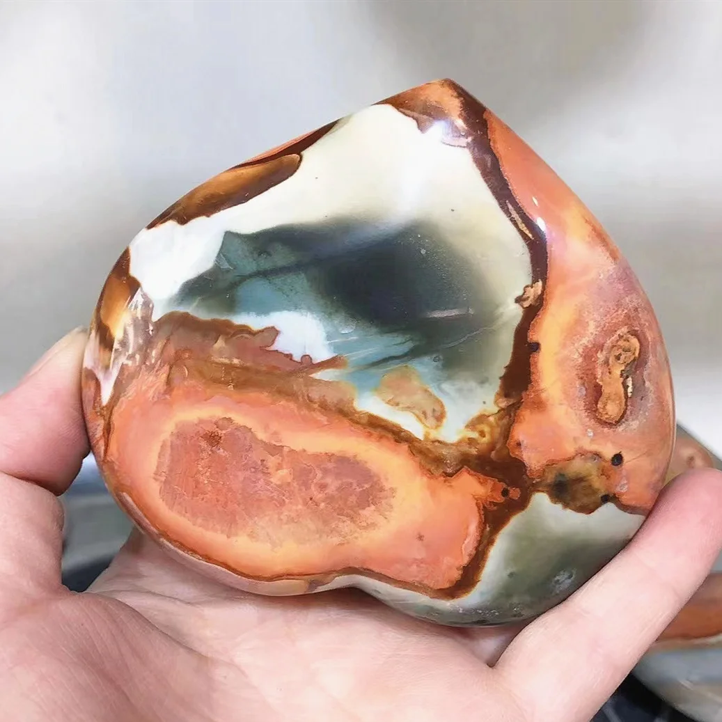 Natural High Quality Ocean Jasper Heart shaped Carving Crafts For Gift