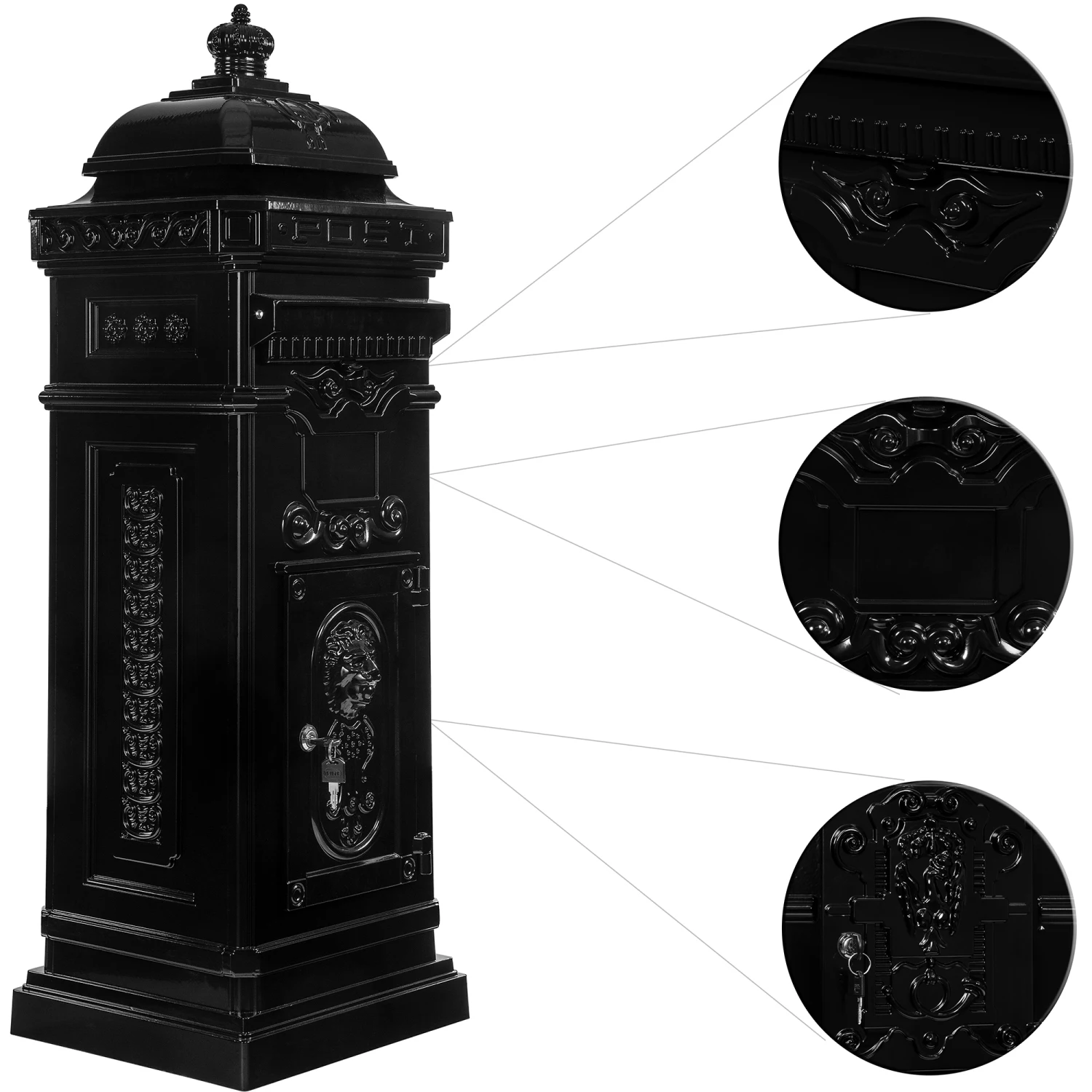 New style Germany Wholesale Tall Large Metal Outdoor Newspaper Letterbox Postbox Mailbox