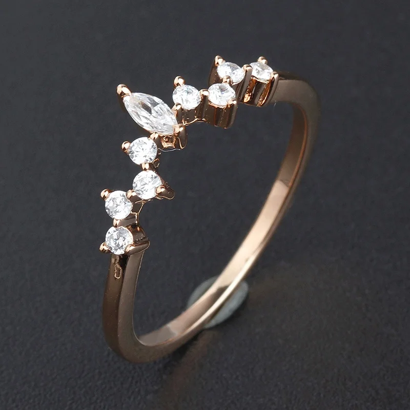 plata 925 al por mayor 18k gold plated women cz cheap china wholesale 925 silver engagement rings simple dainty diamond zircon