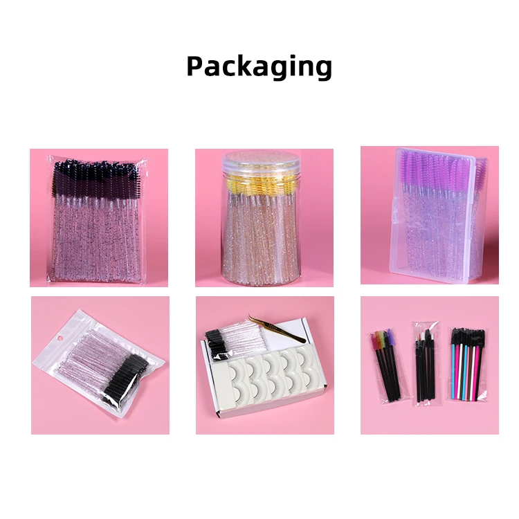 50Pcs Per Bag Disposable Makeup tools Powder Crystal Eye Brow Lash Cleaning Mascara Wand Eyelash Extension Spoolie Brush