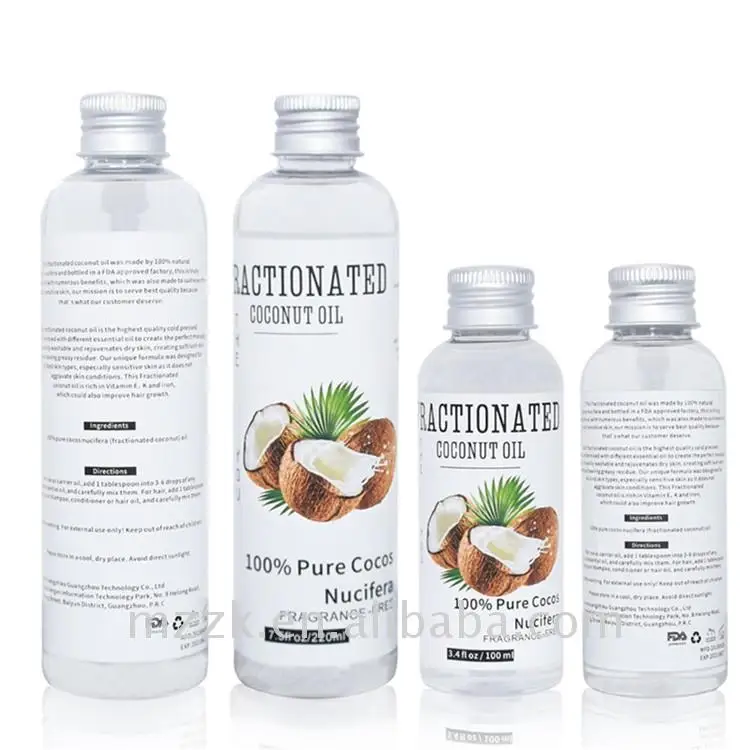 Factory Supply virgin coconut oil for skin and hair Pure Fractionated Coconut Oil