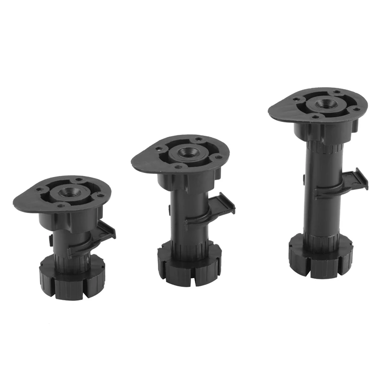 06.006 Black ABS Plastic Sofa Leg Kitchen Cabine Leveler Feet Adjustable Plastic Legs Plastic Legs for Furniture