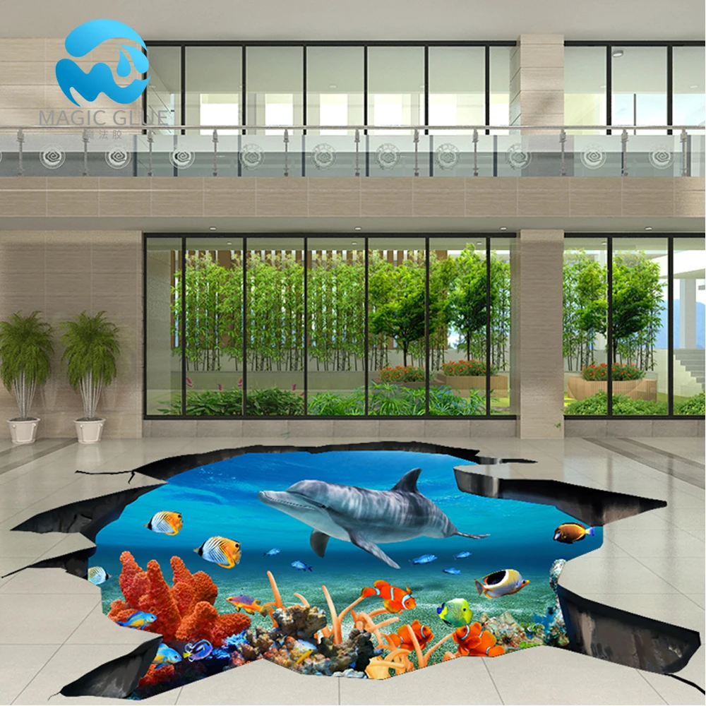 Anti Scratch AB Epoxy Resin 3D Flooring with Sticker