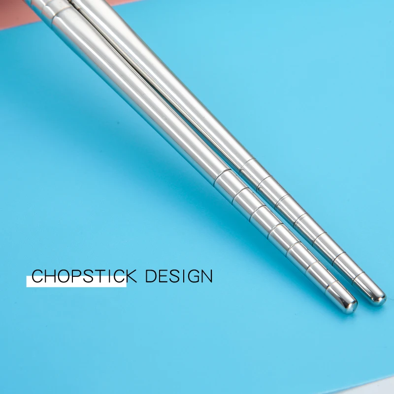 304 Stainless Steel Fork Chopsticks Spoon Tableware for Child Student Travel Camping Picnic Cutlery Set Can Be Customized LOGO