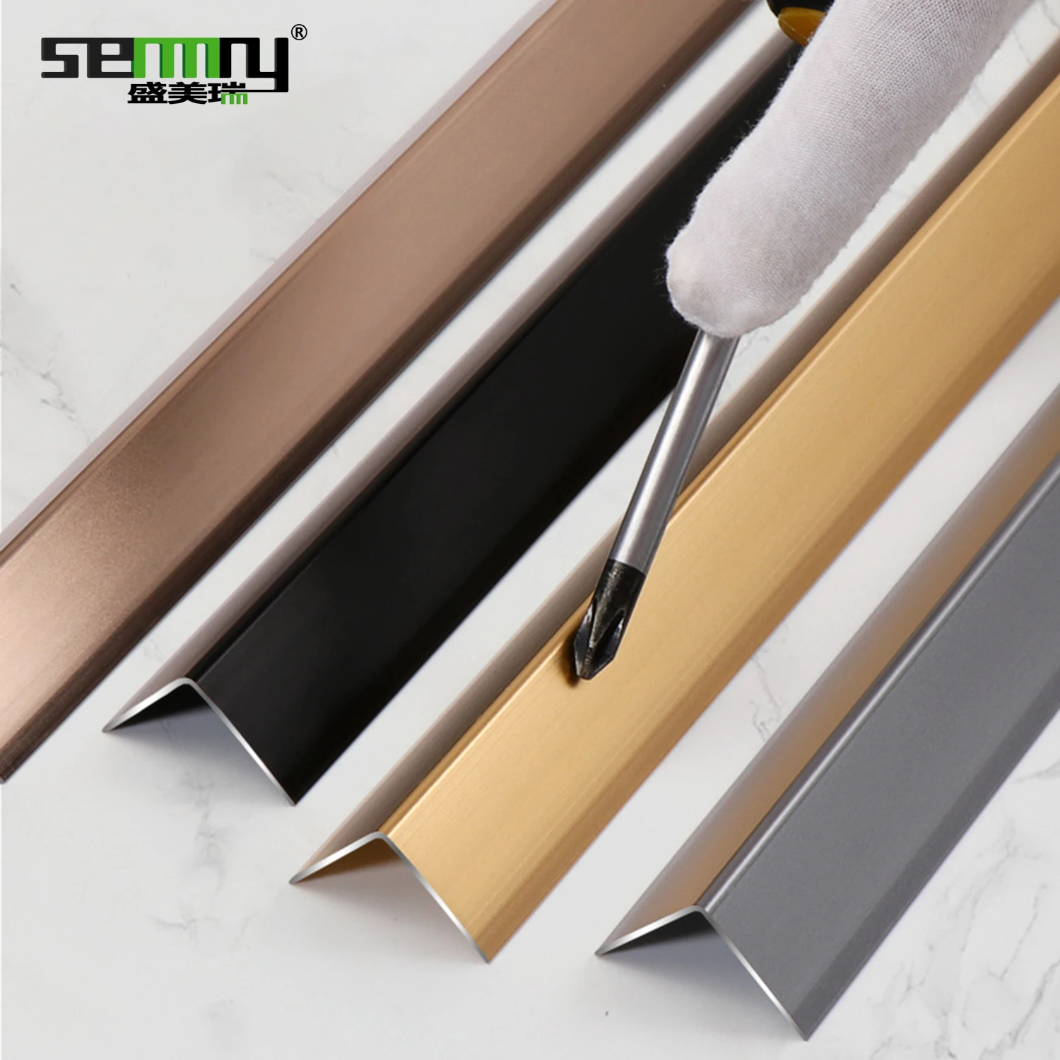 Decoration Customized L-Shaped Angle Strip Frame Aluminum Tile Trim