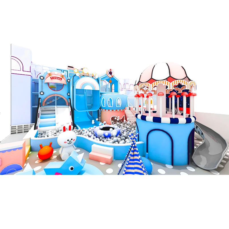 Amusement Park rides kids soft play equipment ball pit with slide play house indoor playground