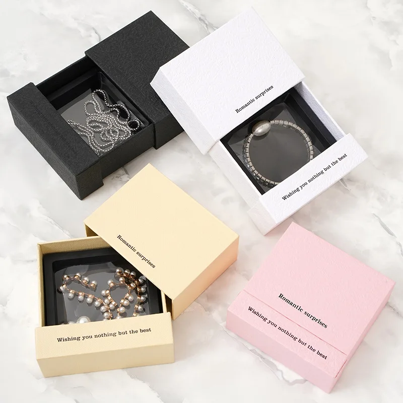 The best-selling custom handmade jewelry drawer box recyclable and necklace ring bracelet paper box packaging velvet jewelry box