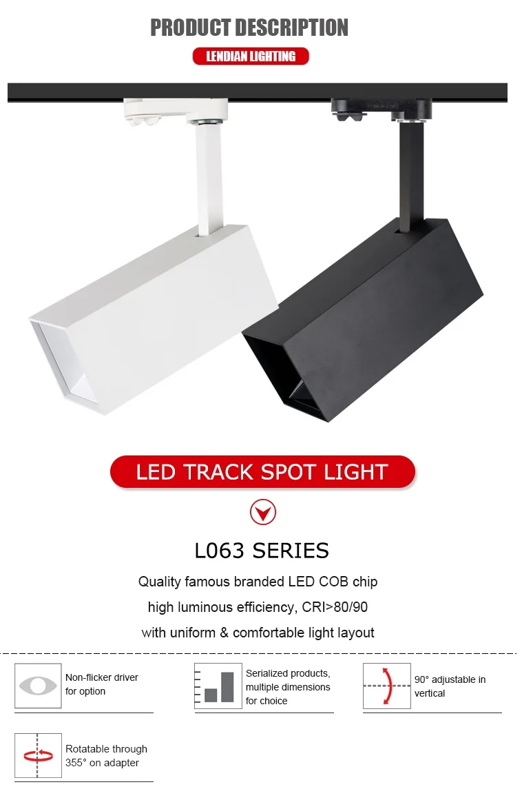 CE RoHS SAA ETL IP20 8W 12W 15W 20W 25W 30 35W kitchen  inside ceiling fixture led track light