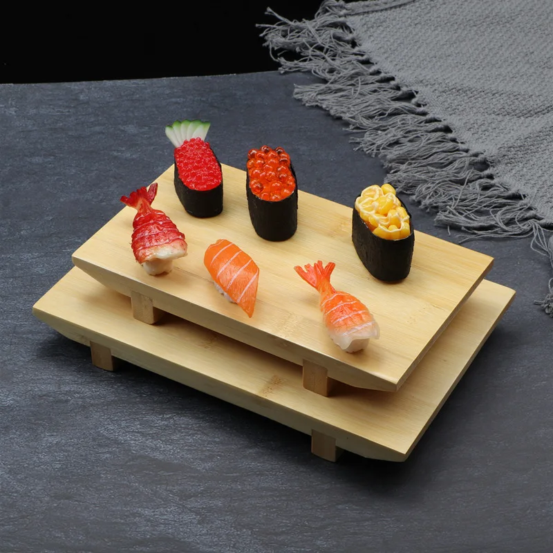 Japanese Hot Selling Creative Tableware Bamboo And Wood Sushi Board Rectangular Table Square Sushi Tray