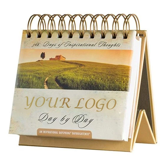 2024 Wholesale Custom New Design Large Double Coil Hardcover Calendars Desktop Desk Calendar Desktop Ornaments