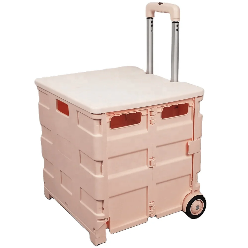 Wholesale Plastic Retail Grocery Supermarket Market Mall Push Shopping Trolley Cart rolling crate carry cart