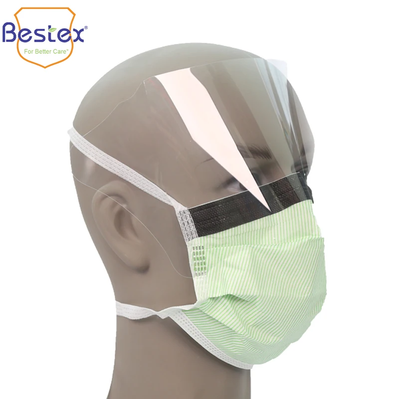 Non Woven Mask 3Ply Face Mask Medical Customized Logo Surgical Disposable Medical Disposable Face Mask with shield