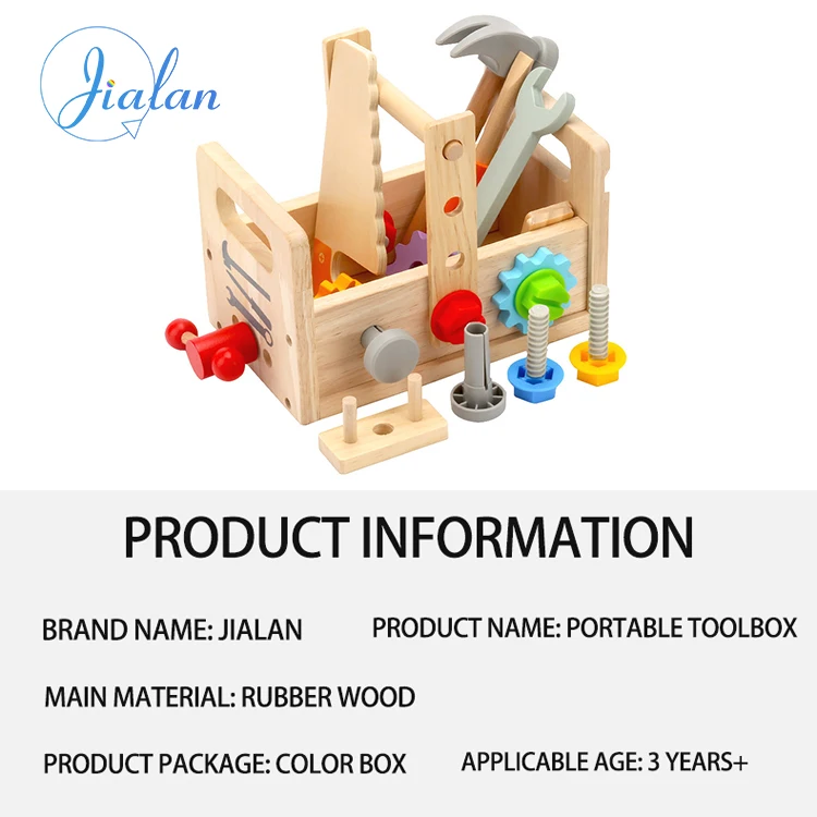 Montessori Wooden Educational Wooden Toy Tools Toy Set Play Tools For Toddlers 1-3