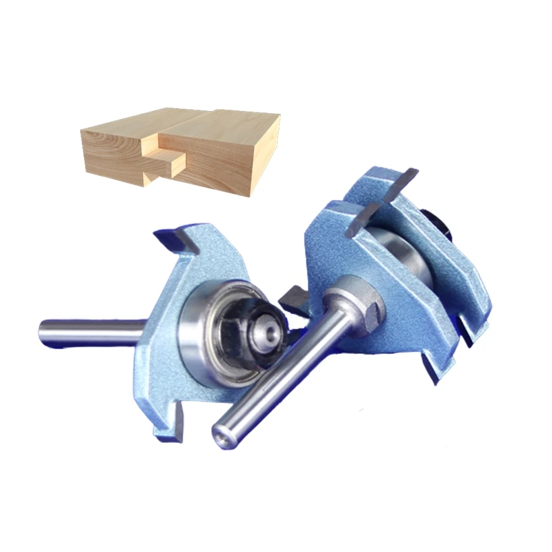 3 Teeth Adjustable Blades Tongue & Groove Router Bits T shape Slotting Tenon Bit for Door Panel Wood