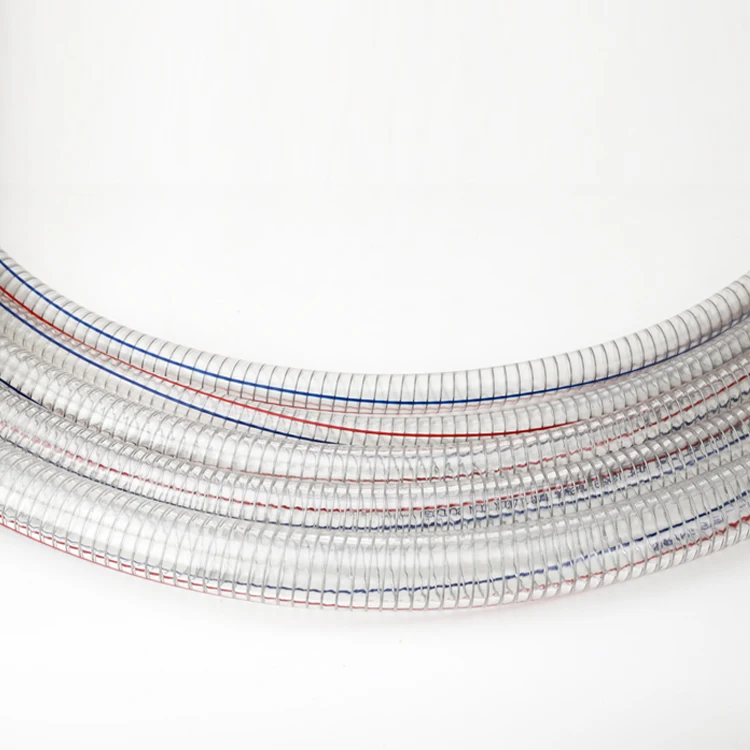 Clear Steel Wire Reinforced Spiral Suction Hose Pipe Transparent Pvc Spring Hose