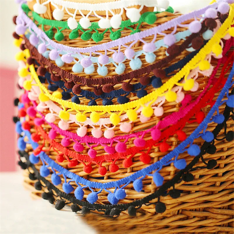 Deepeel AP226 Sewing Accessories Ball Fringe Trimming DIY Clothing Home Curtain Decorative Pompom Braid Tassel Lace