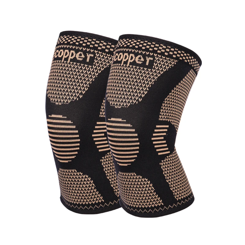 Copper Nylon Knee Support Pads Copper Compression Knee Brace Sleeve for Sports Workout Arthritis Pain Relief and Support