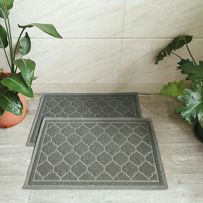 Non-Slip PVC Door Mat Durable Trap Dirt and Dust Front Door Welcome Mat for Entryway,Patio,Garage,High Traffic Areas